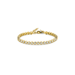 Casablanca CZ Gold Plated Sterling Silver Tennis Bracelet: Small