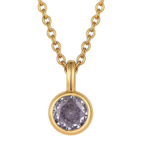 Casablanca Sterling Silver Bezel-Set CZ Birthstone Pendant Necklace
