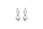 Casablanca Silver Heart Hoop Earrings