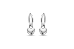 Casablanca Silver Heart Hoop Earrings