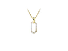 Casablanca Yellow Gold & CZ Oval Necklace