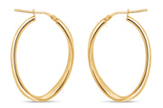 Casablanca Gold Plated Oval Twist Earrings: Large