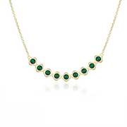 Casablanca Yellow Gold Plated Green CZ Necklace