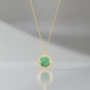18K Yellow Gold Plated Legacy Jade Locket SN004G