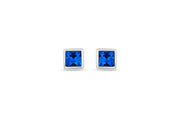 Casablanca Silver & Sapphire Crystal Stud Earrings
