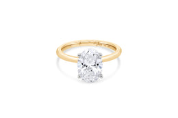 2.52CT Lab Grown Yellow Gold Oval Solitaire Engagement Ring