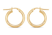 Casablanca Yellow Gold Plated Sterling Silver Plain Hoop Earrings