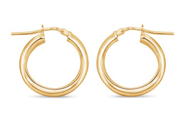 Casablanca Yellow Gold Plated Sterling Silver Plain Hoop Earrings
