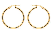 2mm Yellow Gold Hoop Earrings