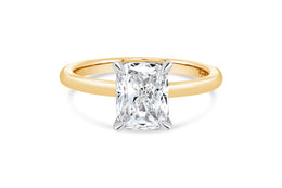 2.05CTW Lab Grown Cushion Cut Yellow Gold Engagement Ring
