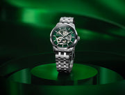 Bulova Men's Green Dial Stainless Steel Bracelet Sutton Watch 96A329