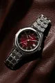 Bulova Men's Red Dial Stainless Steel Bracelet Jet Star Watch 96B401