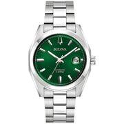 Bulova Men's Green Dial Stainless Steel Surveyor Watch 96B429