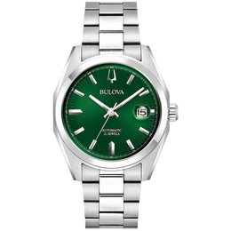 Bulova Men's Green Dial Stainless Steel Surveyor Watch 96B429