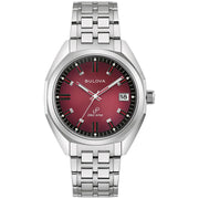 Bulova Men's Red Dial Stainless Steel Bracelet Jet Star Watch 96B401