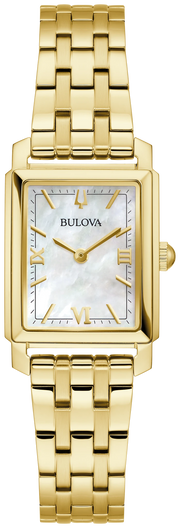 Bulova Women's Sutton Mother Of Pearl Yellow Gold Tone Watch