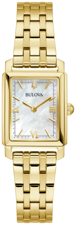 Bulova Women's Sutton Mother Of Pearl Yellow Gold Tone Watch