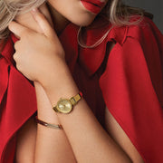 Bulova Women's Marc Anthony Modern Champagne Dial Stainless Steel Bangle Watch