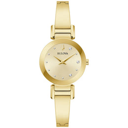 Bulova Women's Marc Anthony Modern Champagne Dial Stainless Steel Bangle Watch