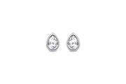 Casablanca Silver & Clear Crystal Pear Stud Earrings