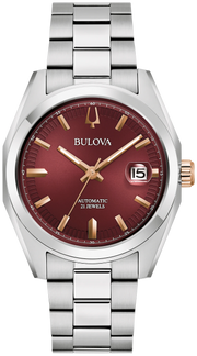 Bulova Men's Surveyor Red Dial Stainless Steel Watch 98B422