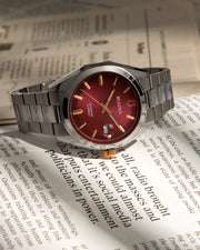Bulova Men's Surveyor Red Dial Stainless Steel Watch 98B422