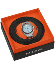 Bulova Men's Racer Light Blue Dial Stainless Steel Watch 98B432