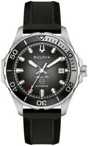 Bulova Men's Marine Star Auto Black Rubber Watch