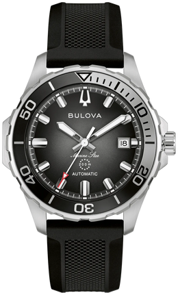 Bulova Men's Marine Star Auto Black Rubber Watch