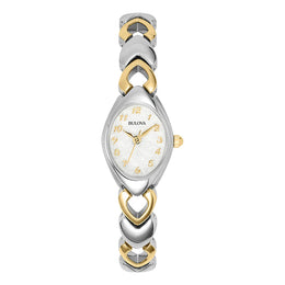 Bulova Women's Classic Two-Tone Stainless Steel White Watch