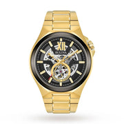 Bulova Men's Maquina Gold Black Automatic Classic Watch 98A178