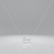 Rhodium Plated Sterling Silver Classic Name Script Necklace SN020R