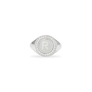 Rhodium Plated Silver Monogram Initial Ring SS25R001R