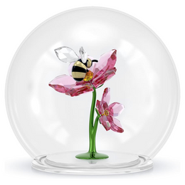 Swarovski Idyllia Glass Ball Bee And Flowers Figurine