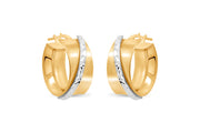 Casablanca Two-Tone Wide Hoop Earrings: Small