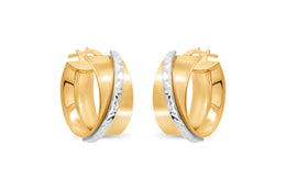 Casablanca Two-Tone Wide Hoop Earrings: Small
