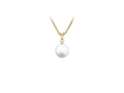 Casablanca Yellow Gold Plated CZ Pearl Drop Necklace