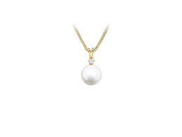 Casablanca Yellow Gold Plated CZ Pearl Drop Necklace