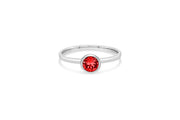 Casablanca Ruby Crystal Round Bezel Ring