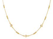 Casablanca Gold Plated Beaded CZ Necklace