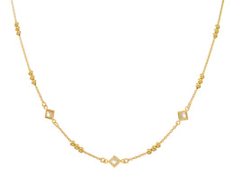 Casablanca Gold Plated Beaded CZ Necklace