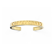Customizable Yellow Gold Plated or Sterling Silver Charm ModuType Cuff Bracelet SS25B001G