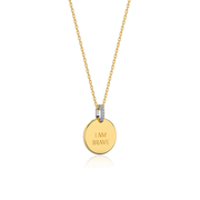 Yellow Gold Plated Round Engravable Pendant SP003