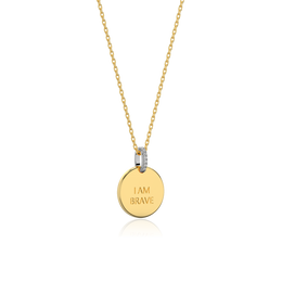 Yellow Gold Plated Round Engravable Pendant SP003