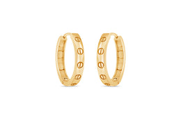 Yellow Gold Stovepipe Circle Earrings