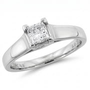 0.50CT Lab Grown Diamond Princess 14KT White Gold Engagement Ring