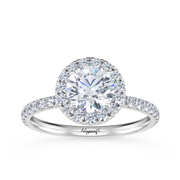 0.50CT Lab Grown Round Diamond Halo 14KT White Gold Engagement Ring