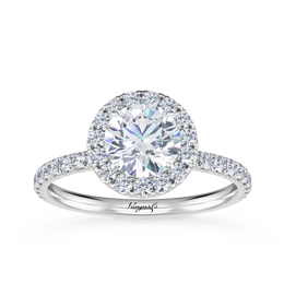 0.50CT Lab Grown Round Diamond Halo 14KT White Gold Engagement Ring