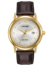 Citizen Men's Eco Corso Brown Leather Watch