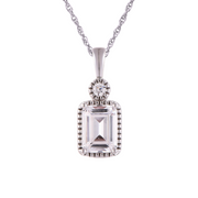 Casablanca Emerald Cut Birthstone Sterling Silver Necklace